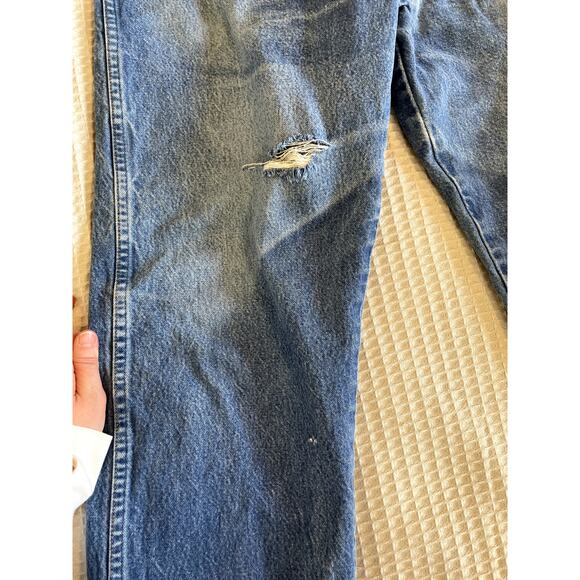 Wrangler Relaxed Fit Destressed Straight Leg High Waisted Western Wear Jeans 31 - Picture 11 of 14